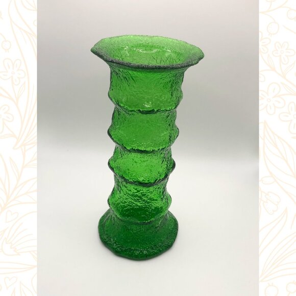 Vintage Green Glass Reversible Candlestick Vase - Picture 1 of 5